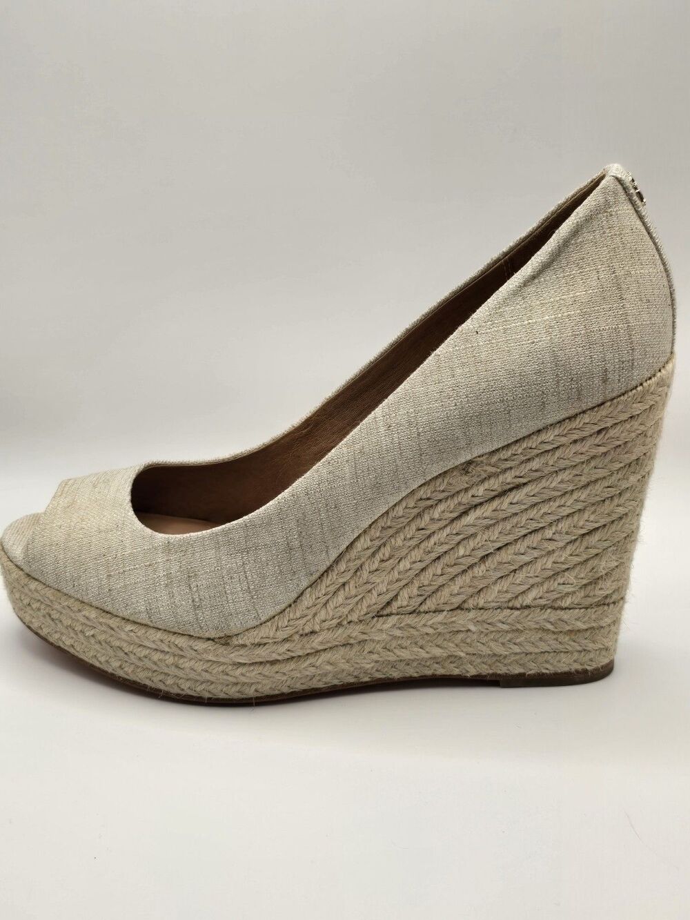 Coach Milan Platform Espadrille Wedge Heel Peep Toe Gold Size 8.5 - Picture 9 of 13